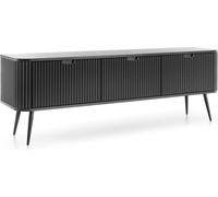 MEUBLE TV NOIR PIEDS NOIRS - Style moderne et tendance, montage par soi-même, livraison par coursier, fixation sûre au mur