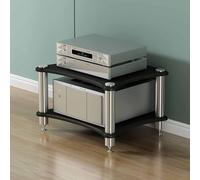 Meuble TV noir pour appareils audio-vidéo, étagère pour amplificateur et composants audio, meuble stéréo en bois pour home cinéma, petite tour de divertissement, 60 x 48 x 40 cm, idéal pour organise