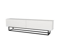 Meuble TV Nolven avec piètement court 180 x 32 x 47 cm blanc