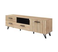 Meuble TV Noppen 150 x 38 x 49 cm effet chêne noir