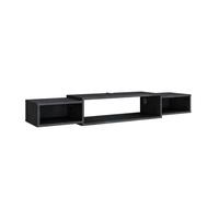 Vicco Meuble TV Nordic, Béton Noir, 139.7 x 20.3 cm avec étagères Ouvertes
