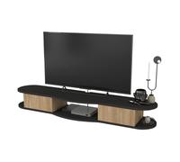 Meuble TV Nyskiri mural 150 x 35 x 19 cm anthracite / effet chêne