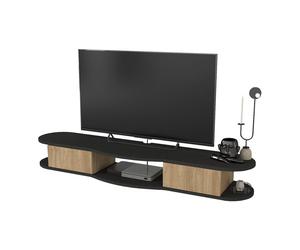 Meuble TV Nyskiri mural 150 x 35 x 19 cm anthracite / effet chêne