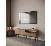 Selsey Meuble TV Debout sur Pieds Armoire De Télévision avec Tiroir Étagère Deux Portes 154 cm Noix Carini Naturel Olar