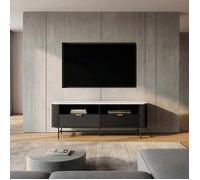 Meuble TV Olvehok 140 x 40 x 55 cm effet marbre blanc noir