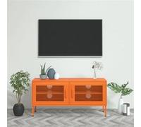 Meuble TV Orange 105x35x50 cm Acier orange G