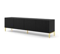 meuble tv panneau et derivés de bois 200x42x56 noir noir