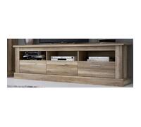 Meuble TV PEGANE - Chêne vieilli - 3 tiroirs - Vintage - 180x41,8x56,6 cm