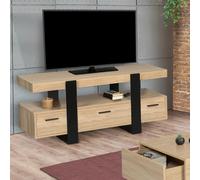 IDMarket - Meuble TV 116 cm Phoenix avec tiroirs Bois et Noir