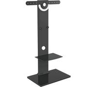 Meuble TV - Pied pour trépied TV - Bois avec verre - Réglable en hauteur jusqu'à 125 cm