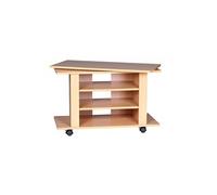 Meuble TV pivotant sur roulettes 75x38x51 cm décor chêne