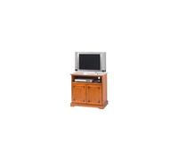 Générique Meuble TV Plateau Pivotant et Coulissant 3 Niches 2 Portes Merisier Louis Philippe Largeur 82 Hauteur 77 Profondeur 46.5 cm