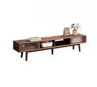 Meuble TV pour Chambre Meuble TV avec 2 Portes coulissantes en Verre et étagères Ouvertes Centre de Divertissement Moderne Salon Console multimédia Minimaliste(B,L-200cm)