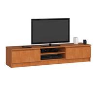 Meuble TV pour salon AKORD Aulne 160 cm 2 portes façade Aulne 2 étagères 160x40x33 cm Aulne G