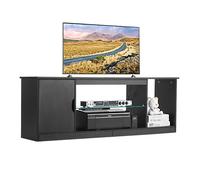 Meuble TV pour Télévision jusqu’à 165 cm-VEVOR-Banc TV Moderne en Bois-Centre de Divertissement avec Bande Lumineuse-Noir