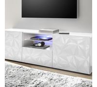 Meuble TV PRISMA avec 2 portes et 1 tiroir, coloris blanc