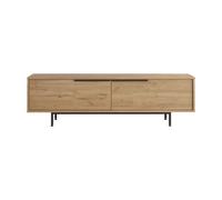 Meuble TV Rebecca Mobili Puka 45x160x35,5 Panneau de particules Fer Chêne clair Gris foncé Moderne