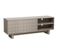 Oviala Meuble TV rectangulaire 2 Portes L160 cm Beige