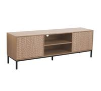 Oviala Meuble TV rectangulaire 2 Portes L160 cm Bois Clair