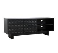 Meuble TV rectangulaire 2 portes L160 cm noir - Oviala