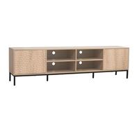 Meuble TV rectangulaire 2 portes L200 cm bois clair - Oviala