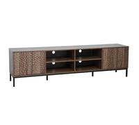 Meuble TV rectangulaire 2 portes L200 cm bois foncé Ketry - Oviala