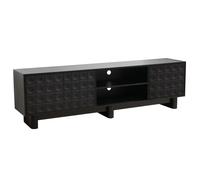 Meuble TV rectangulaire 3 portes L200 cm noir - Oviala