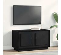 Meuble TV Rectangulaire Moderne en Bois d'Ingénierie avec Portes à Charnières, Rangement Médias et Affaires, Design Minimaliste et Surface Lisse Résistante aux