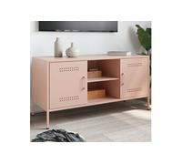 vidaXL Meuble TV en acier 100,5 x 39 x 50,5 cm – Rose