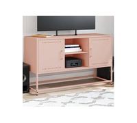 vidaXL Meuble TV 100,5 x 39 x 60,5 cm rose en acier