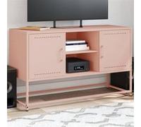 vidaXL Meuble TV 100,5 x 39 x 60,5 cm rose en acier