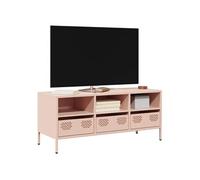 Meuble TV rose 101,5x39x43,5 cm acier laminé à froid
