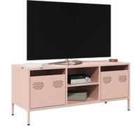 Vidaxl Meuble Tv Rose 101,5x39x43,5 Cm Acier Laminé À Froid Multicolore