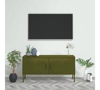 Meuble TV Rose 105x35x50 cm Acier Centre de Divertissement Armoire vidaXL