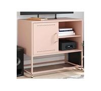 vidaXL Meuble TV 846519 – Meuble multimédia acier 68×39×60,5 cm – Rose