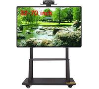 Meuble TV Roulant Meuble TV Mobile Support TV Roulant Noir pour Chariot à écran Plasma LCD LED 32-70 Pouces Support de Sol avec Roues de Verrouillage, Charge 150 Kg
