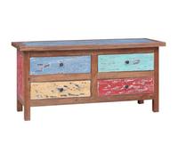 Meuble TV rustique CHIC - Bois de récupération massif - 102x35x50 cm - 4 tiroirs inclus