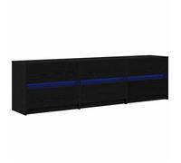 vidaXL Meuble TV Noir 182 x 34 x 50 cm Bois d'ingénierie