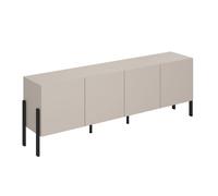 Meuble TV salon 4 portes beige design moderne 200x40x69cm Givre