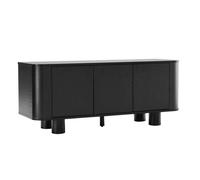 Meuble TV scandinave 3 portes L120 cm bois noir - Oviala
