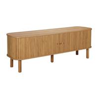 Meuble TV scandinave rectangulaire 2 portes L150 cm effet bois clair Taylor - Oviala