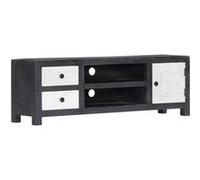 Meuble TV sculpté à la main Gris et blanc 120x30x40 cm Manguier Gris G