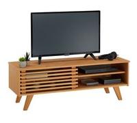 Meuble TV SEAN, 4 niches en pin massif finition teintée/cirée