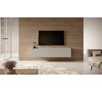 Meuble TV - BISIRA - 140 cm - taupe (gris-beige)