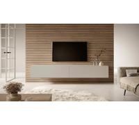 Meuble TV - SELSEY - BISIRA - Taupe (gris-beige) - 200 x 31,6 x 30 cm - Mélamine mat