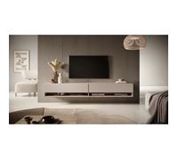Meuble TV - SELSEY - MIRRGO - 200 cm - Beige - Mélamine finition mate