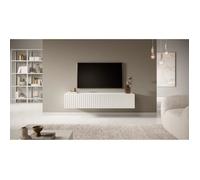 Meuble TV - SELSEY - TELIRE - 138,6 cm - Blanc - 2 portes