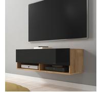 Selsey Wander - Meuble TV/Banc TV (100 cm, chêne wotan/Noir Brillant, sans LED)