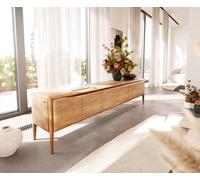 Meuble-TV Simcha 220 cm acacia naturel 4 portes 2 tiroirs