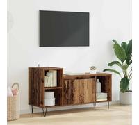 Meuble TV Sonoma Gris 100x35x55 cm, Meuble Bas avec 5 Compartiments, Bois-métal, Convient aux téléviseurs jusqu'à 55", Polyvalent pour Montage sur Pied ou Mural